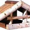 Futterhaus Aus Birkenholz Mit Schilfdach -Haustierprodukte 1099futterhausbirkenholzdachmitschilf35x17x19cm