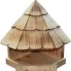 Futterhaus - Vogelhaus Als Eckhaus Mit Schindeln -Haustierprodukte 70612eck futterhausmitschindeln33x25x28cm