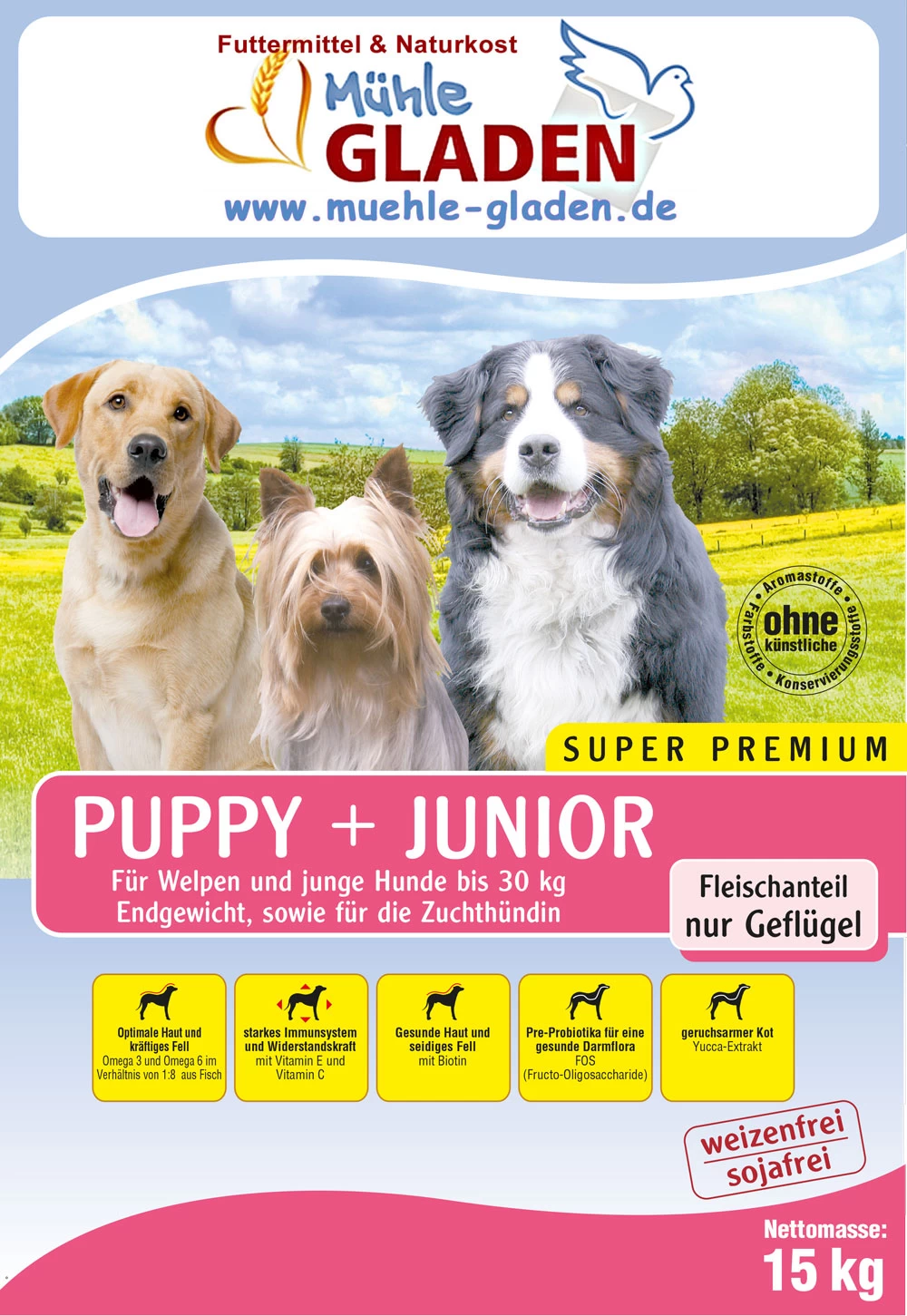 Gladen Puppy + Junior 15kg 3 Gladen Puppy + Junior 15kg