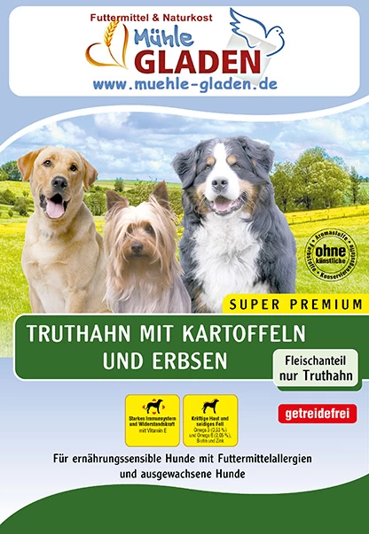 Gladen Truthahn Mit Kartoffel & Erbsen 5kg 3 Gladen Truthahn Mit Kartoffel & Erbsen 5kg